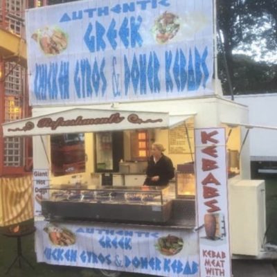 Quality selection of Greek foods. Gyros & kebabs, hot & cold